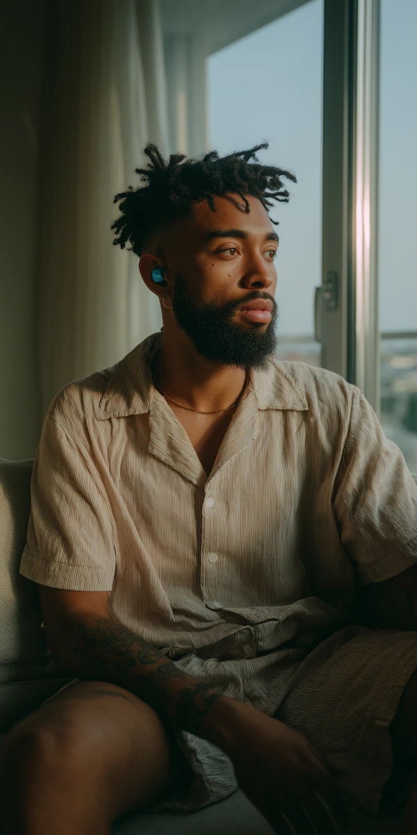Contemplative Man by Window