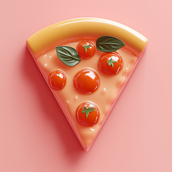 Hyper-Realistic Stylized Pizza Slice