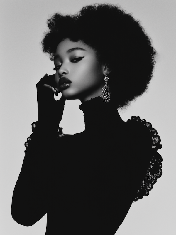 Elegant Woman with Afro