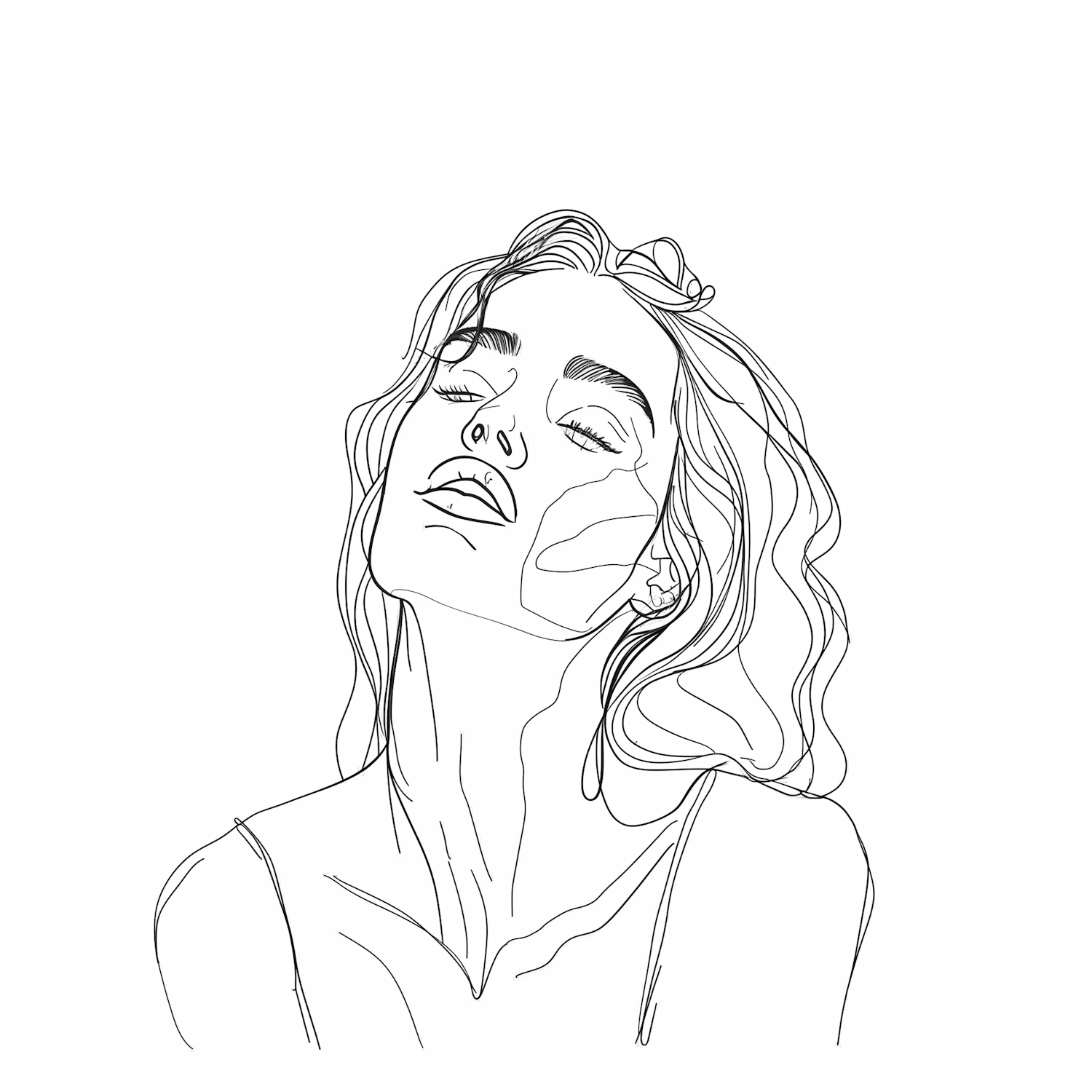 Minimalist Line Drawing of a Woman