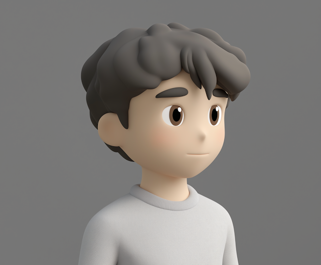 3D Model of Young Male Character with Asian Features