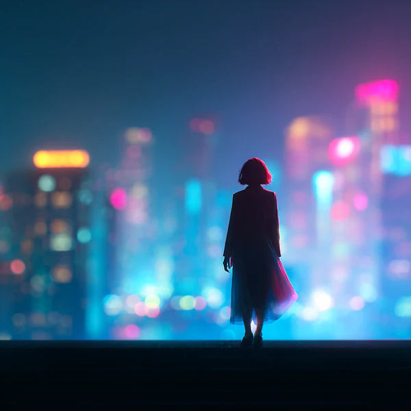 Neon City Silhouette