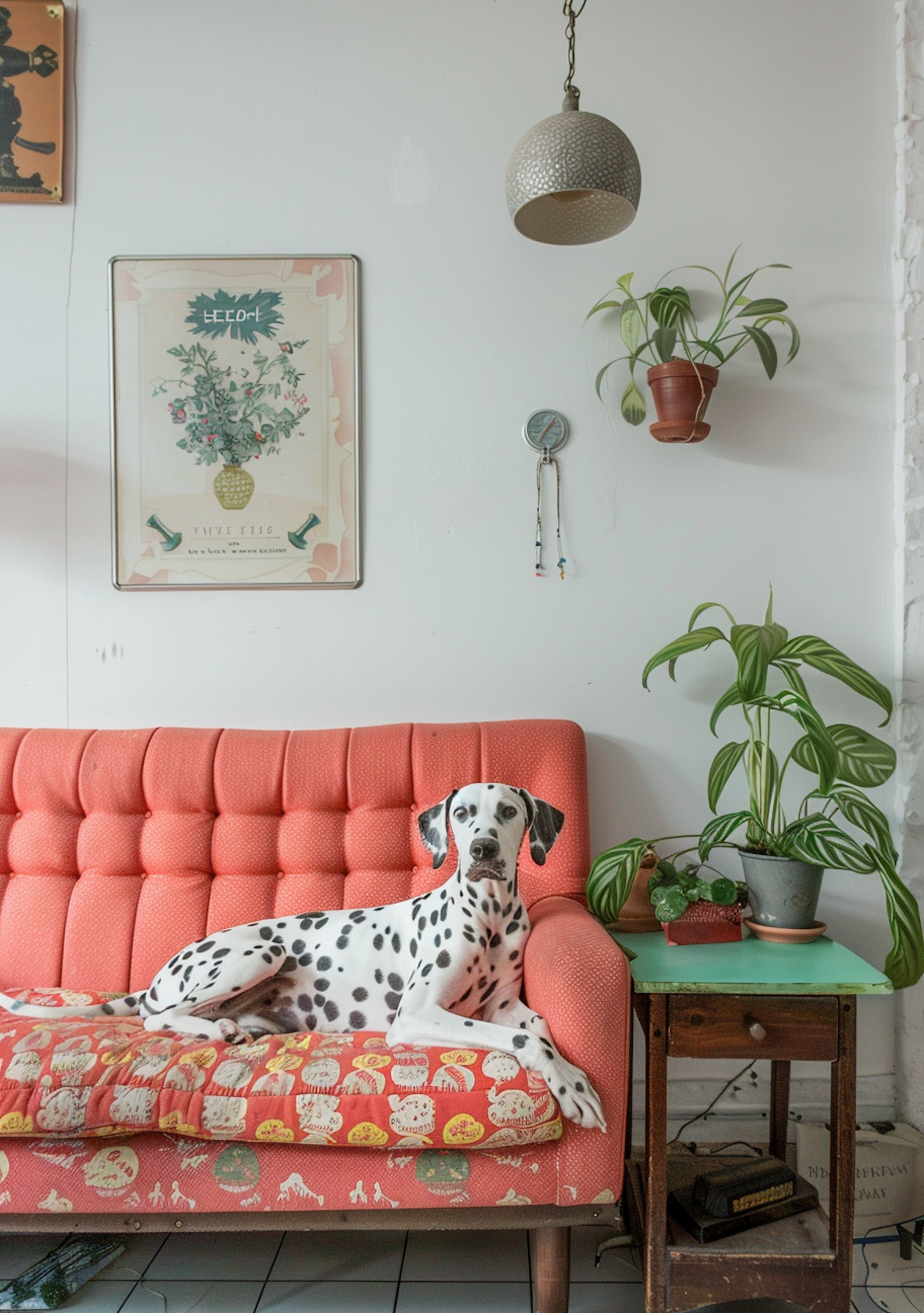 Serene Indoor Scene with Dalmatian Dog