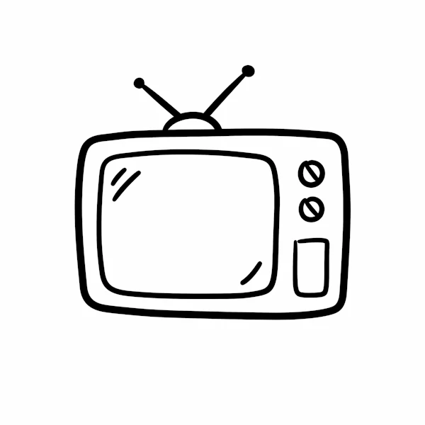 Retro TV Line Drawing