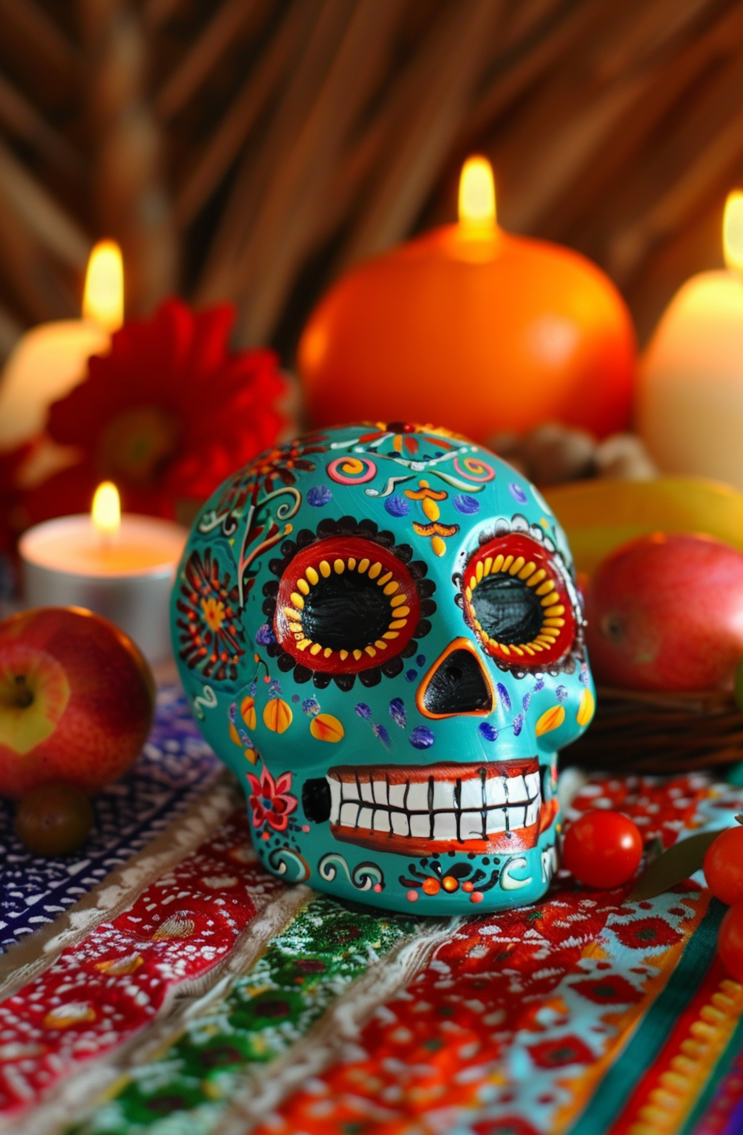 Vibrant Day of the Dead Sugar Skull