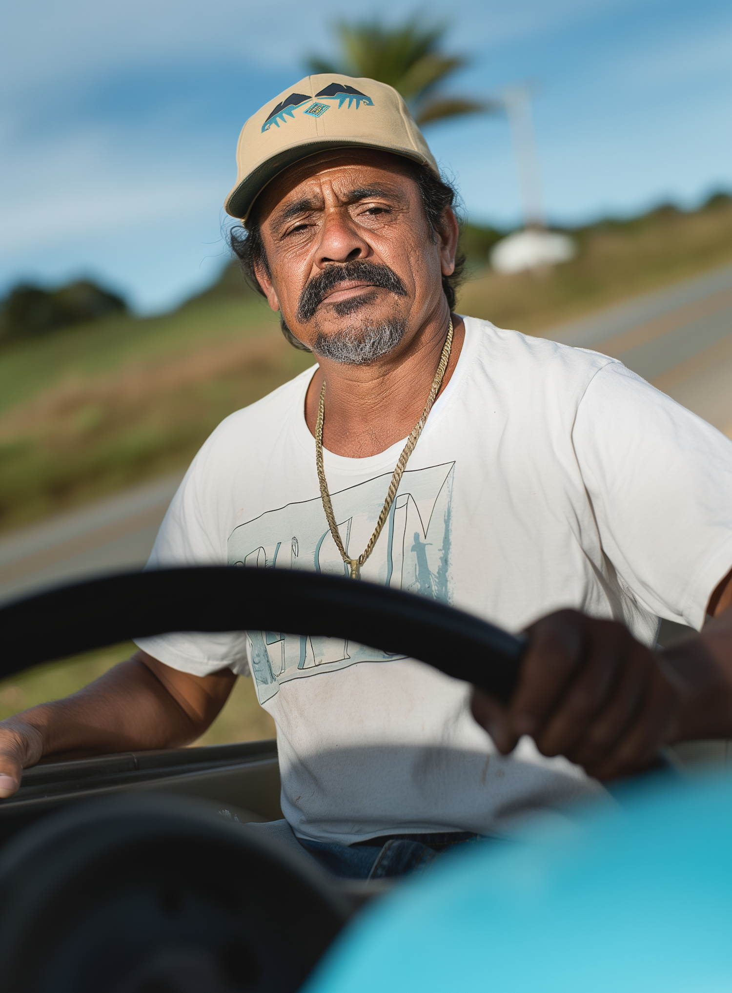 Middle-aged Man Driving