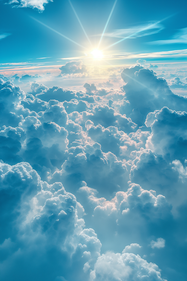 Celestial Skyscape with Cumulus Clouds