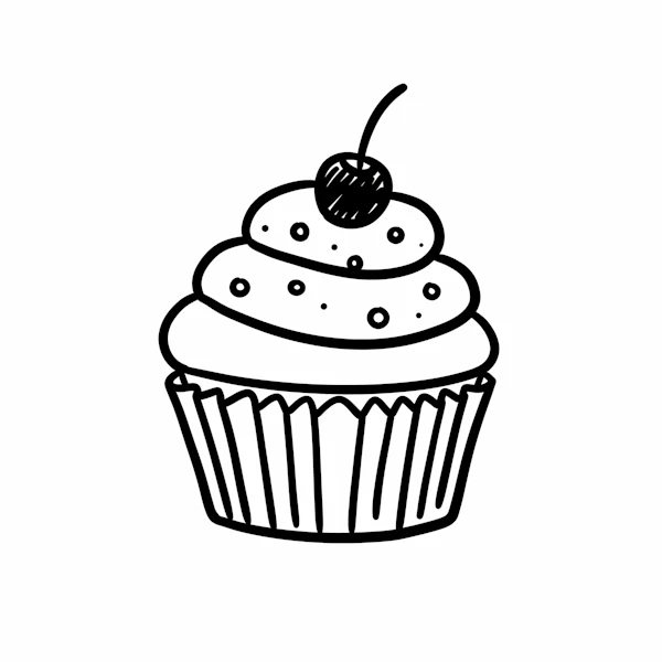 Cupcake Line Drawing