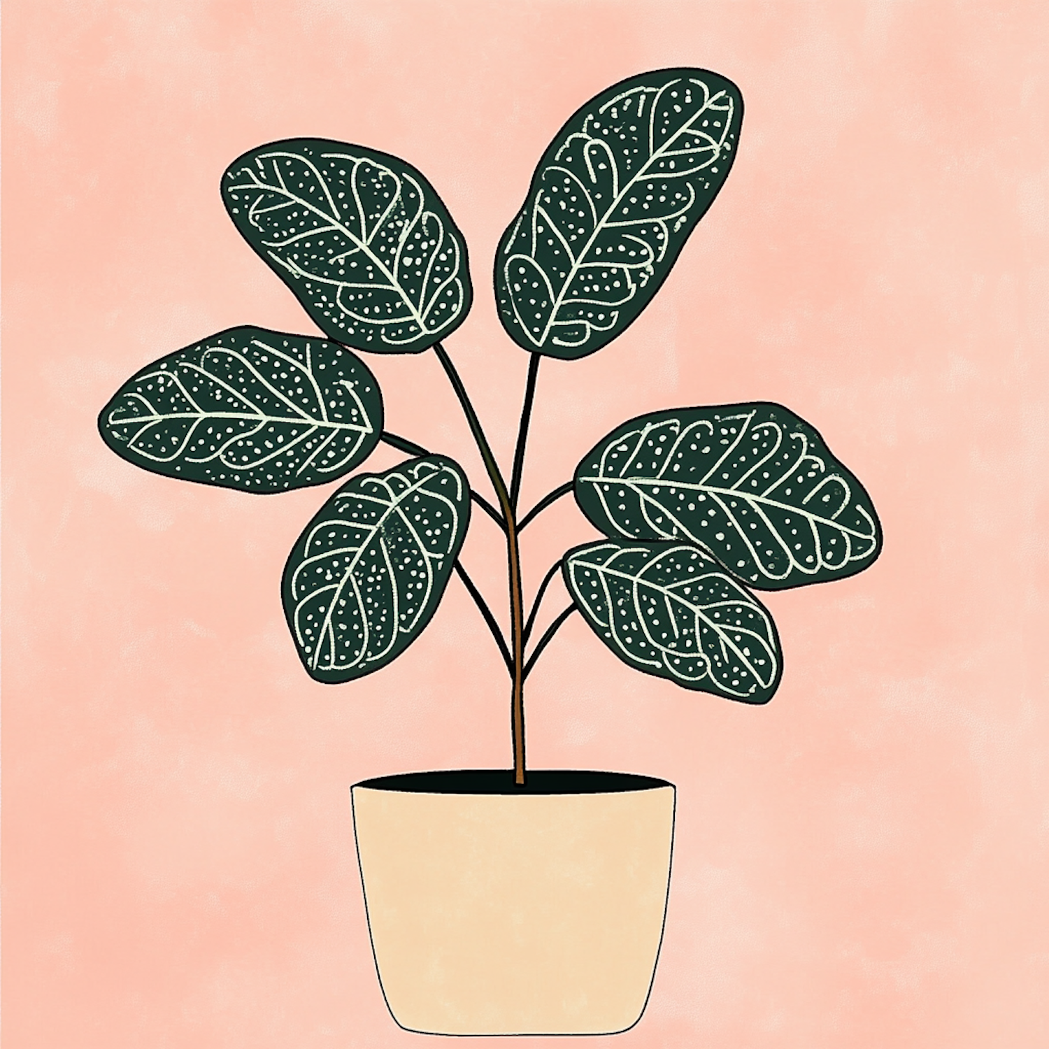 Stylized Potted Plant Illustration