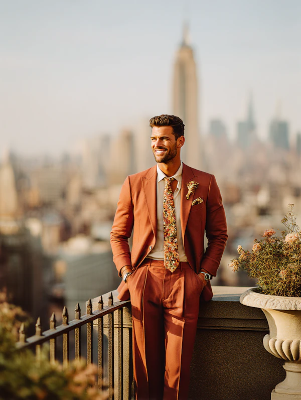 Man on Rooftop Terrace