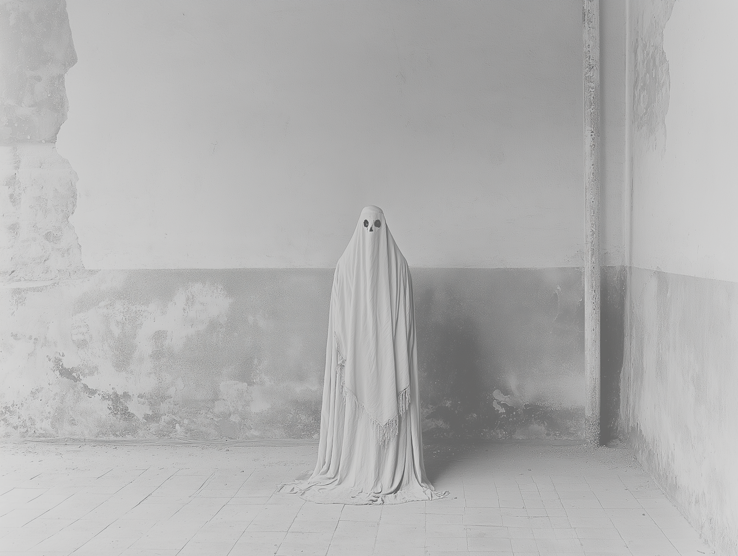 Ghostly Figure in Abandoned Room