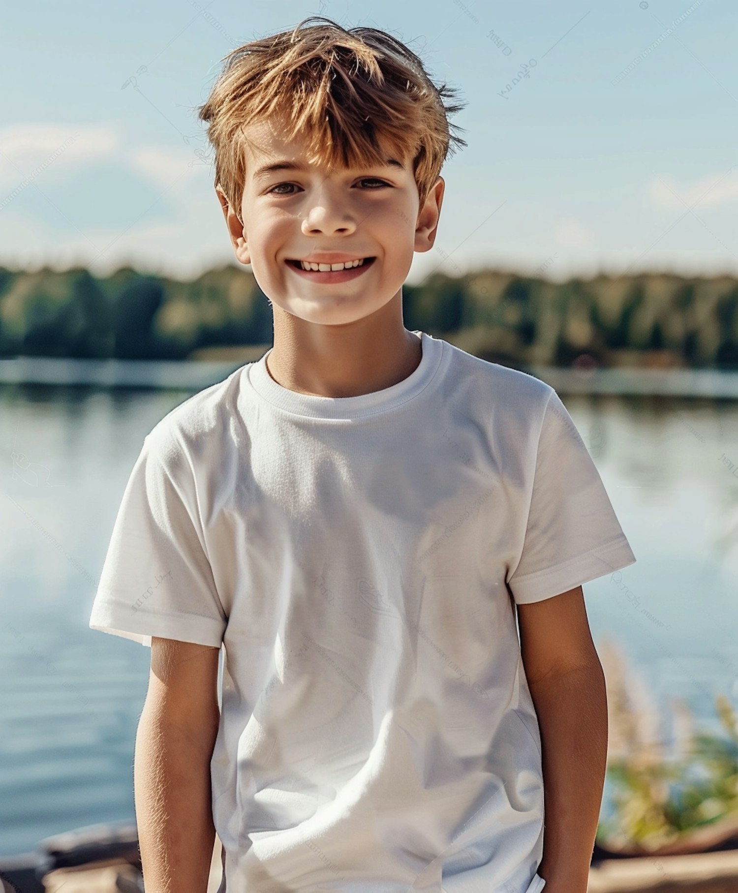 Cheerful Young Boy Outdoors