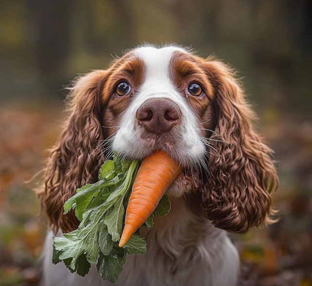 Spaniel with Carrot