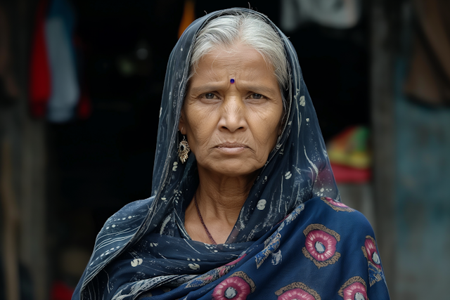 Portrait of Elderly Indian Woman