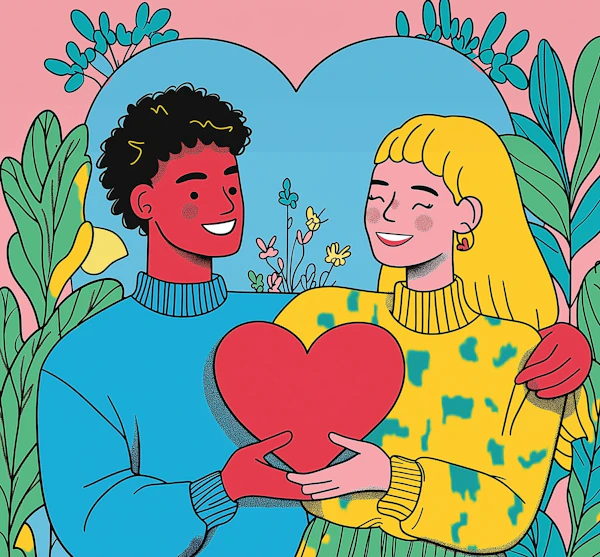 Couple Holding Heart