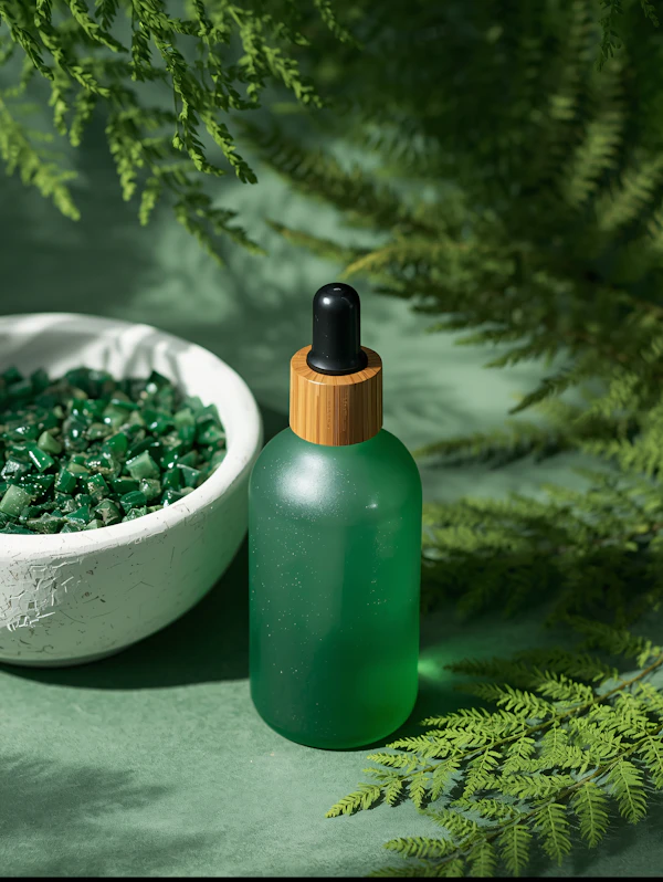 Green Glass Bottle Scene