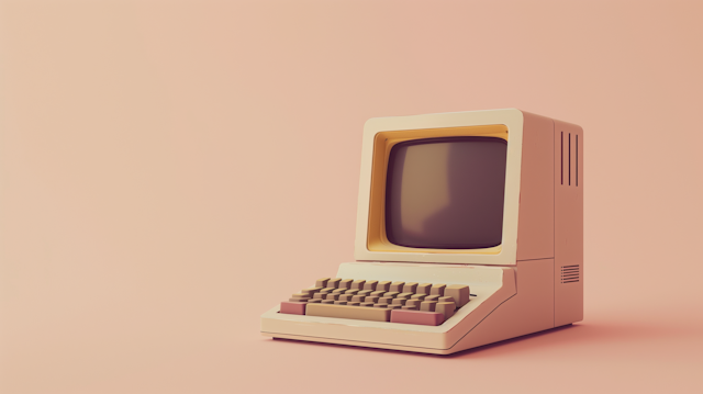 Vintage Computer with Minimalist Aesthetic