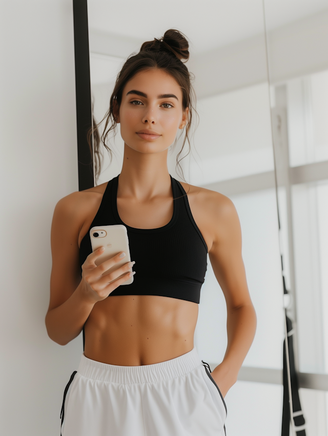 Confident Woman with Smartphone