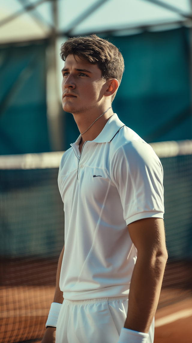 Confident Tennis Player on Court