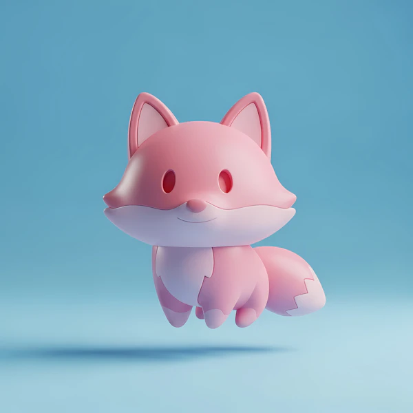 Stylized Pink Fox Art