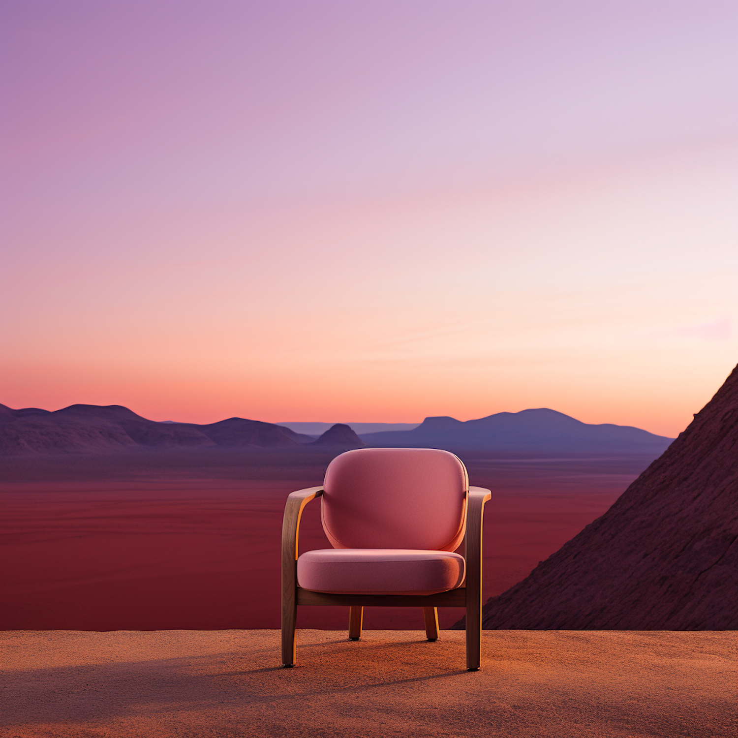 Twilight Tranquility: The Solitary Chair of the Desert