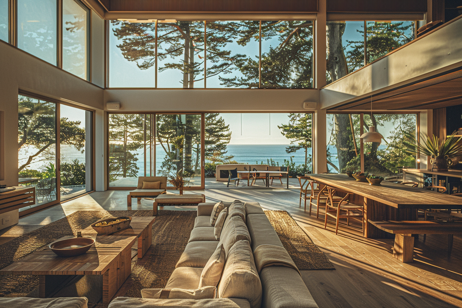 Modern Living Area with Scenic View