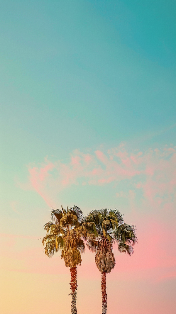 Serene Palm Trees at Sunrise/Sunset