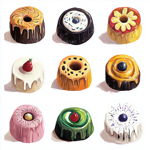 Colorful Bundt Cakes