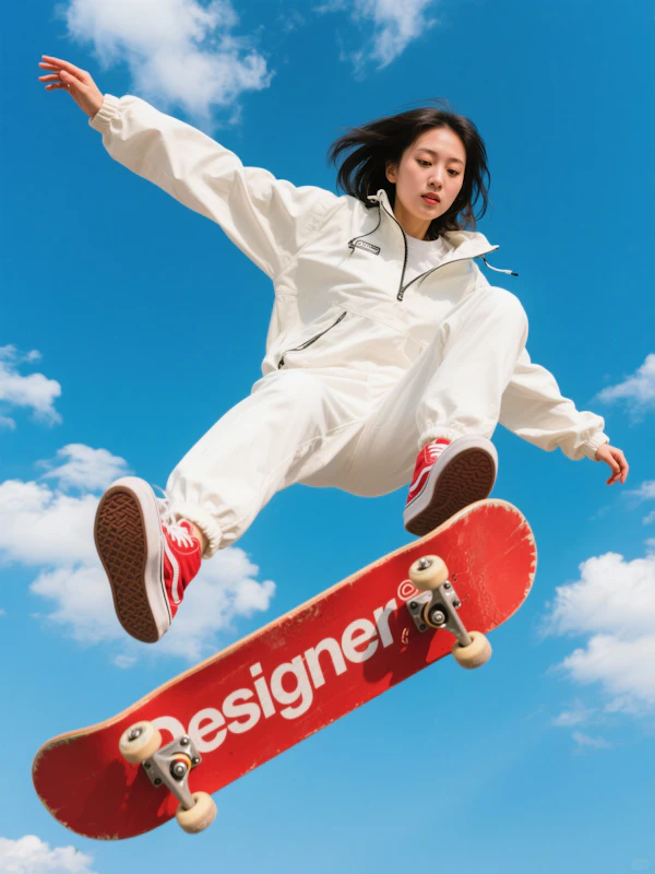 Skateboard Trick Mid-Air