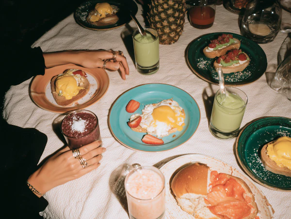 Colorful Breakfast Table