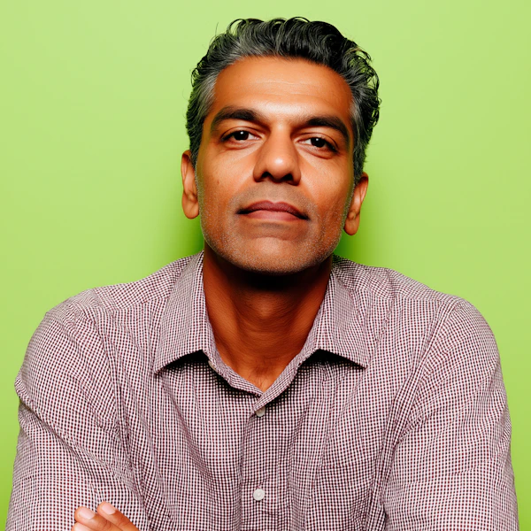 Man Against Green Background
