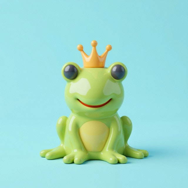 Cartoon Frog with Crown