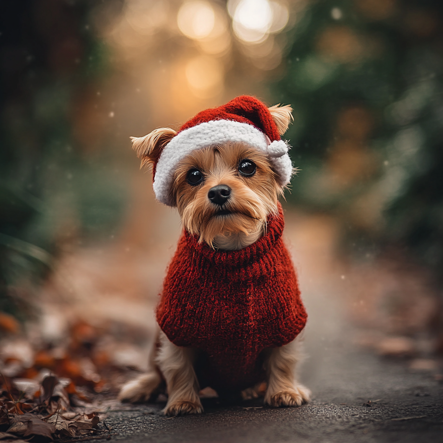 Festive Yorkshire Terrier Portrait