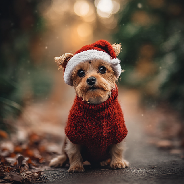 Festive Yorkshire Terrier Portrait