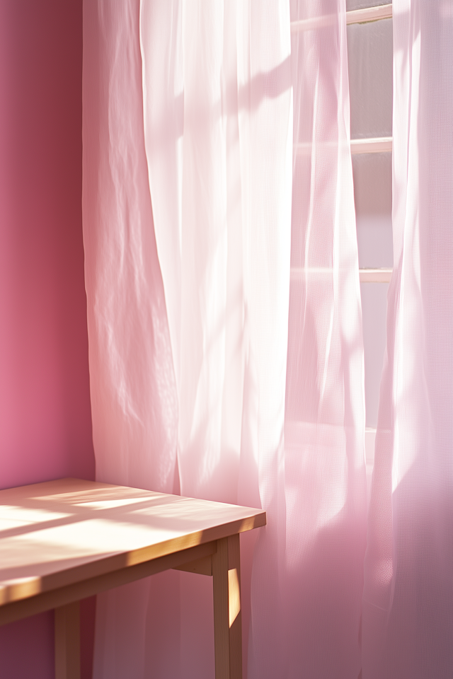 Sunlit Pink Curtains