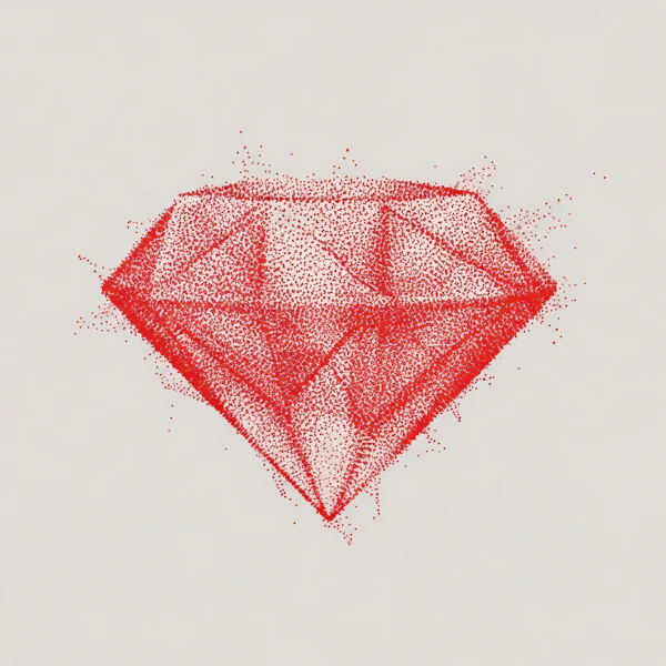 Pointillism Red Diamond
