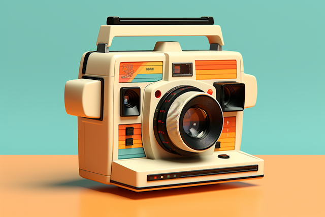 Retro Instant Camera Illustration