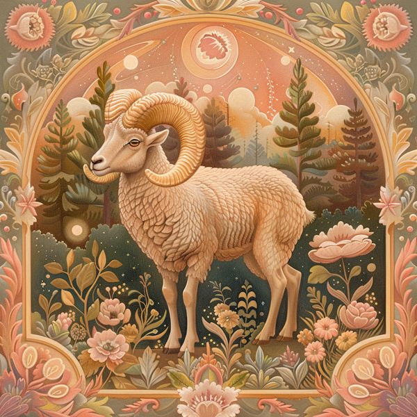 Ornamental Sheep Illustration