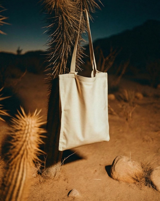 Tote Bag on Cactus in Desert