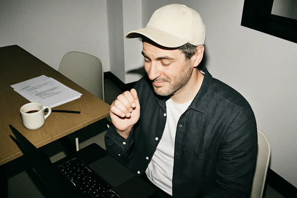 Man Working at Laptop