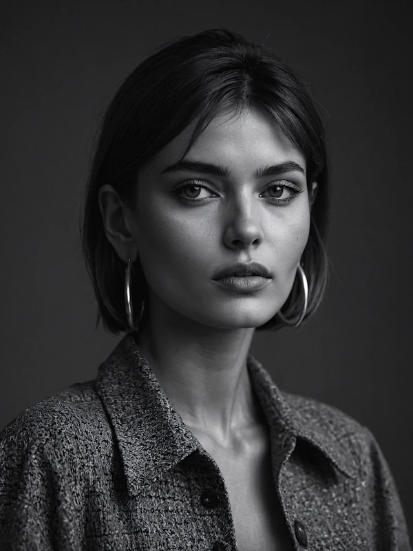 Black and White Portrait of a Woman