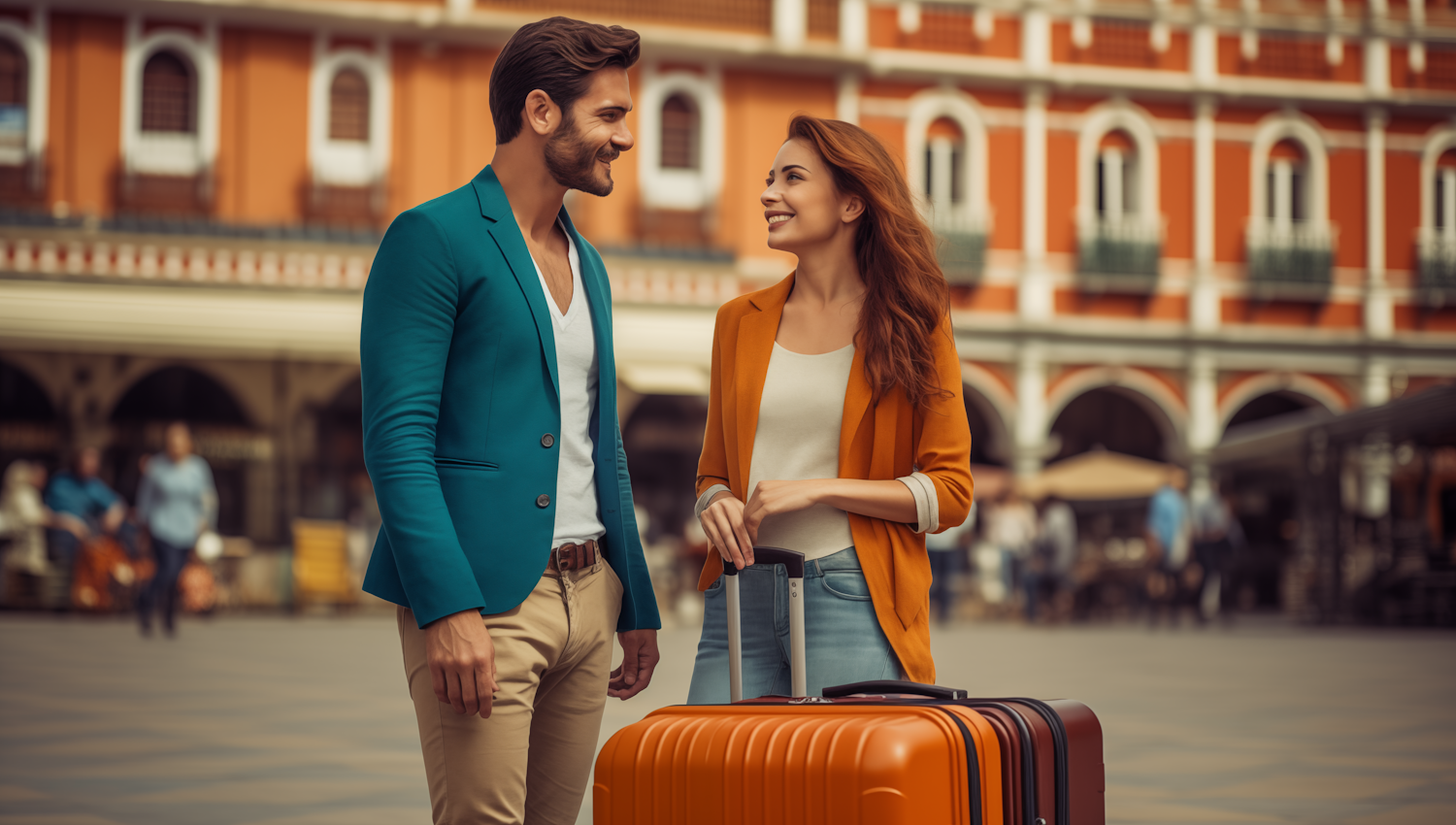 Stylish Couple’s Travel Anticipation