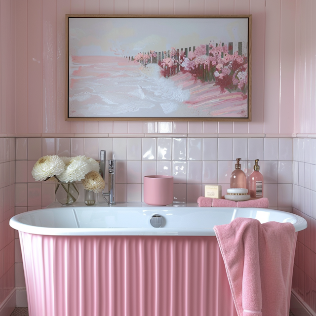 Elegant Pink Bathroom Decor