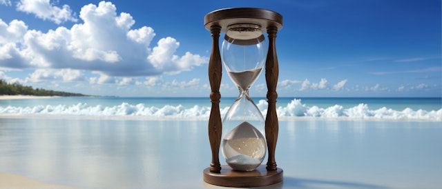 Hourglass on Beach