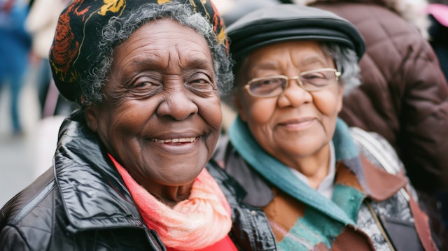 Elderly Friends Sharing a Joyful Moment