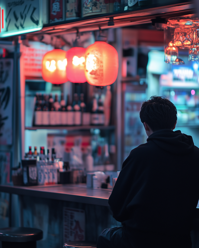 Contemplative Bar Scene