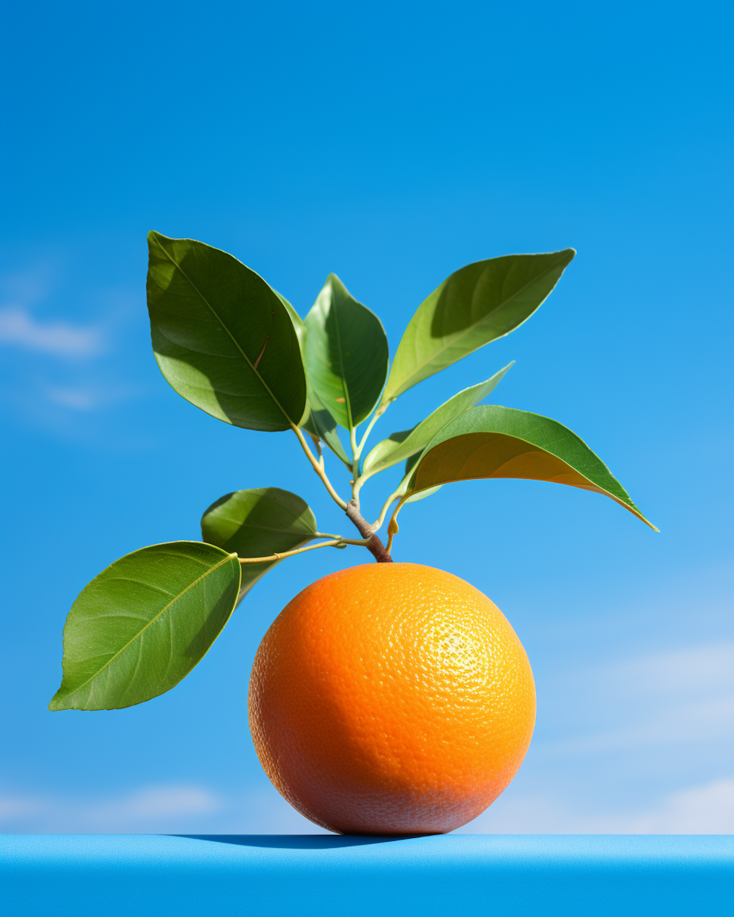 Sun-Kissed Orange with Sky Blue Backdrop