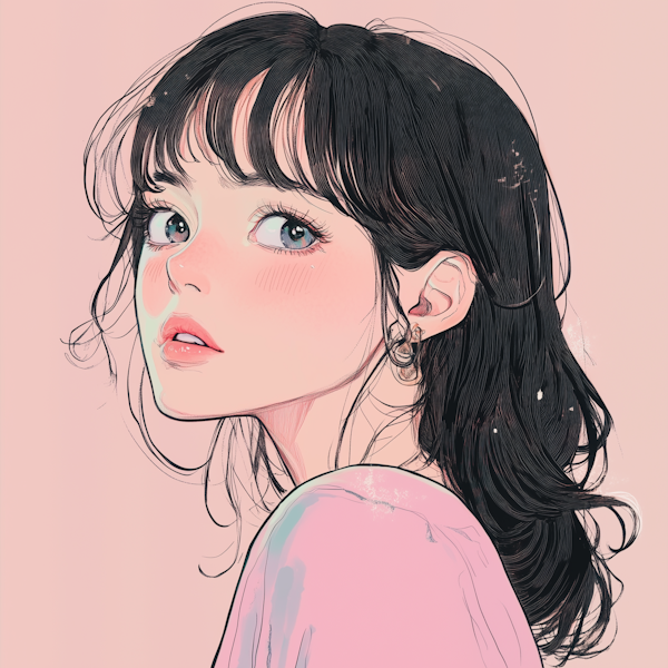 Thoughtful Young Woman Illustration