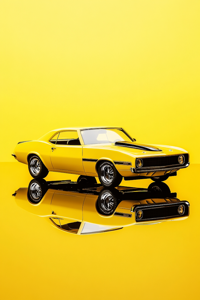 Classic Yellow Muscle Car