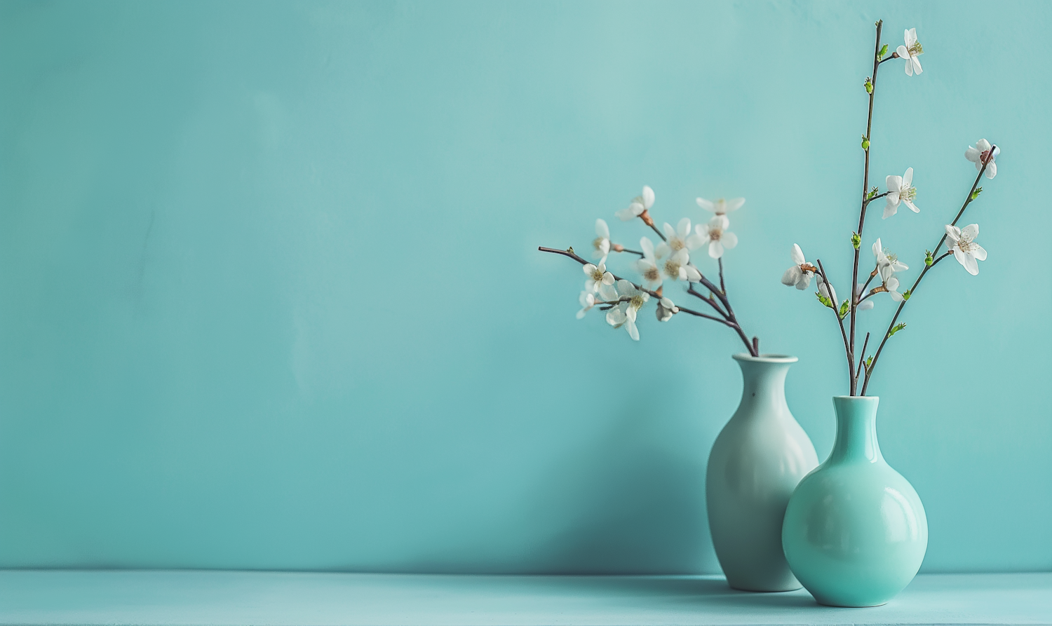 Contemporary Ceramic Vases with Flowers